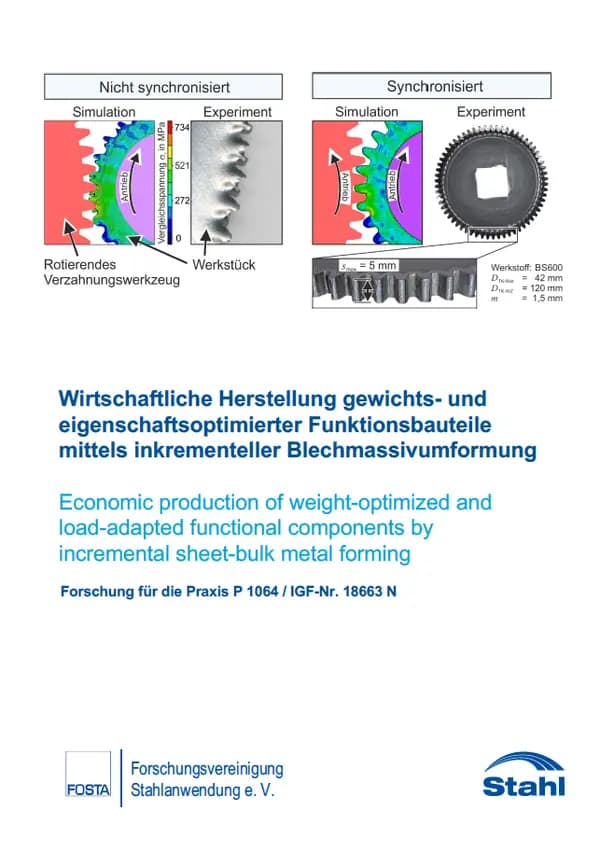 P 1064 - Wirtschaftliche Herstellung gewichts- und eigenschaftsoptimierter Funktionsbauteile mittels inkrementeller Blechmassivumformung