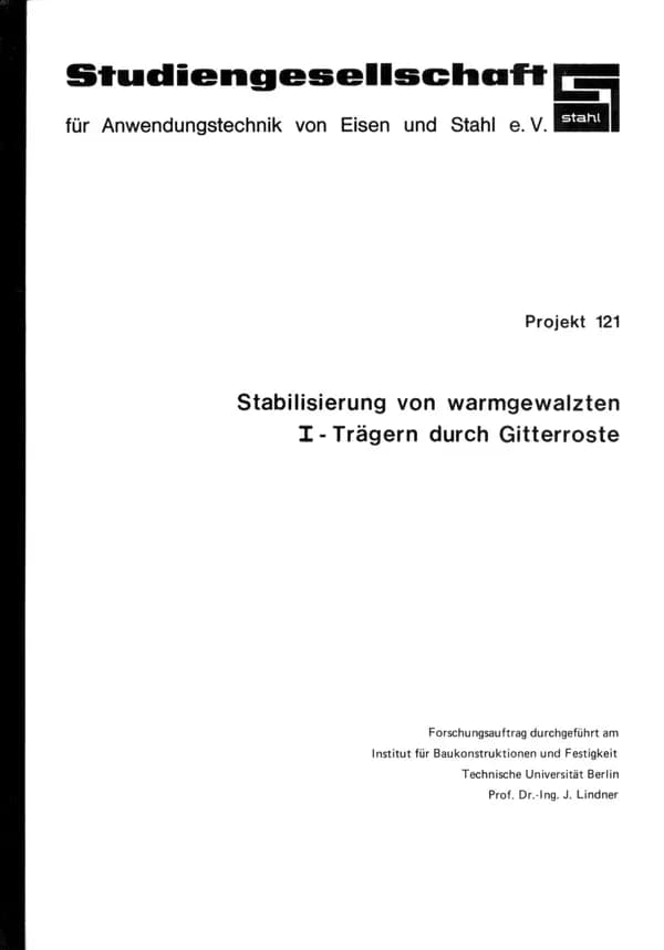 P 121 - Stabilisierung von warmgewalzten I-Trägern durch Gitterroste