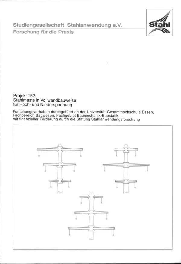 P 152 - Stahlmaste in Vollwandbauweise für Hoch- und Niederspannung