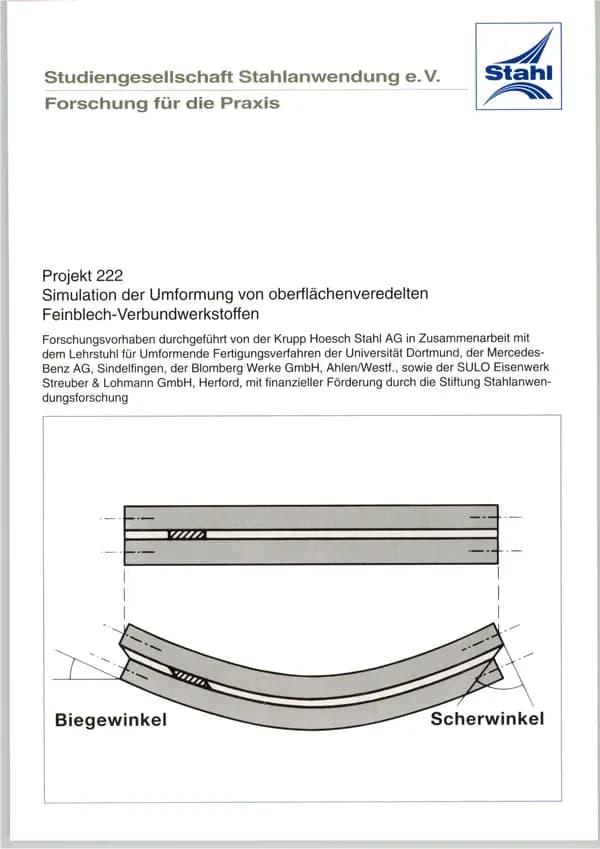 P 222 - Simulation der Umformung von oberflächenveredelten Feinblech-Verbundwerkstoffen