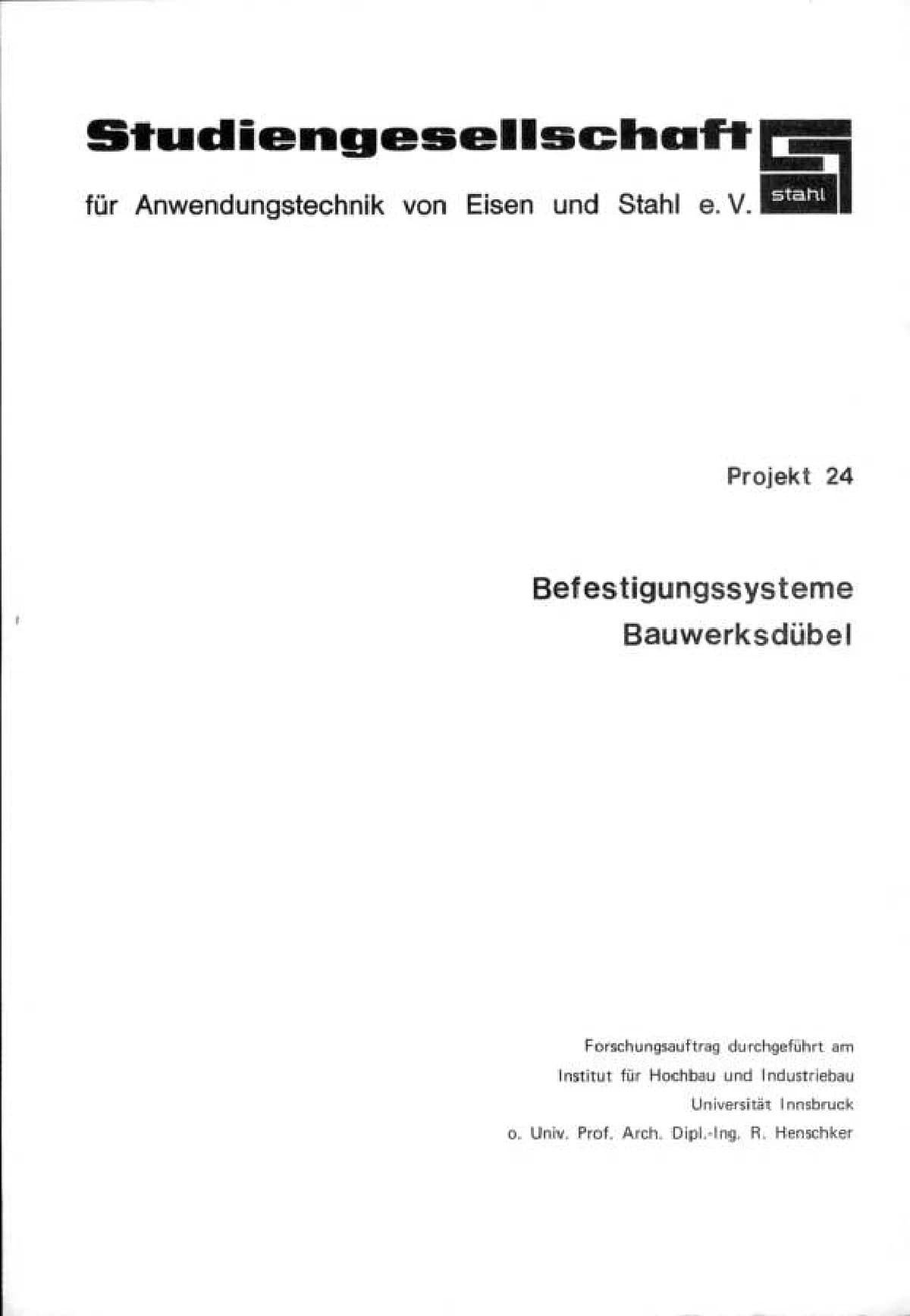P 24.1 - Befestigungssysteme - Bauwerksdübel