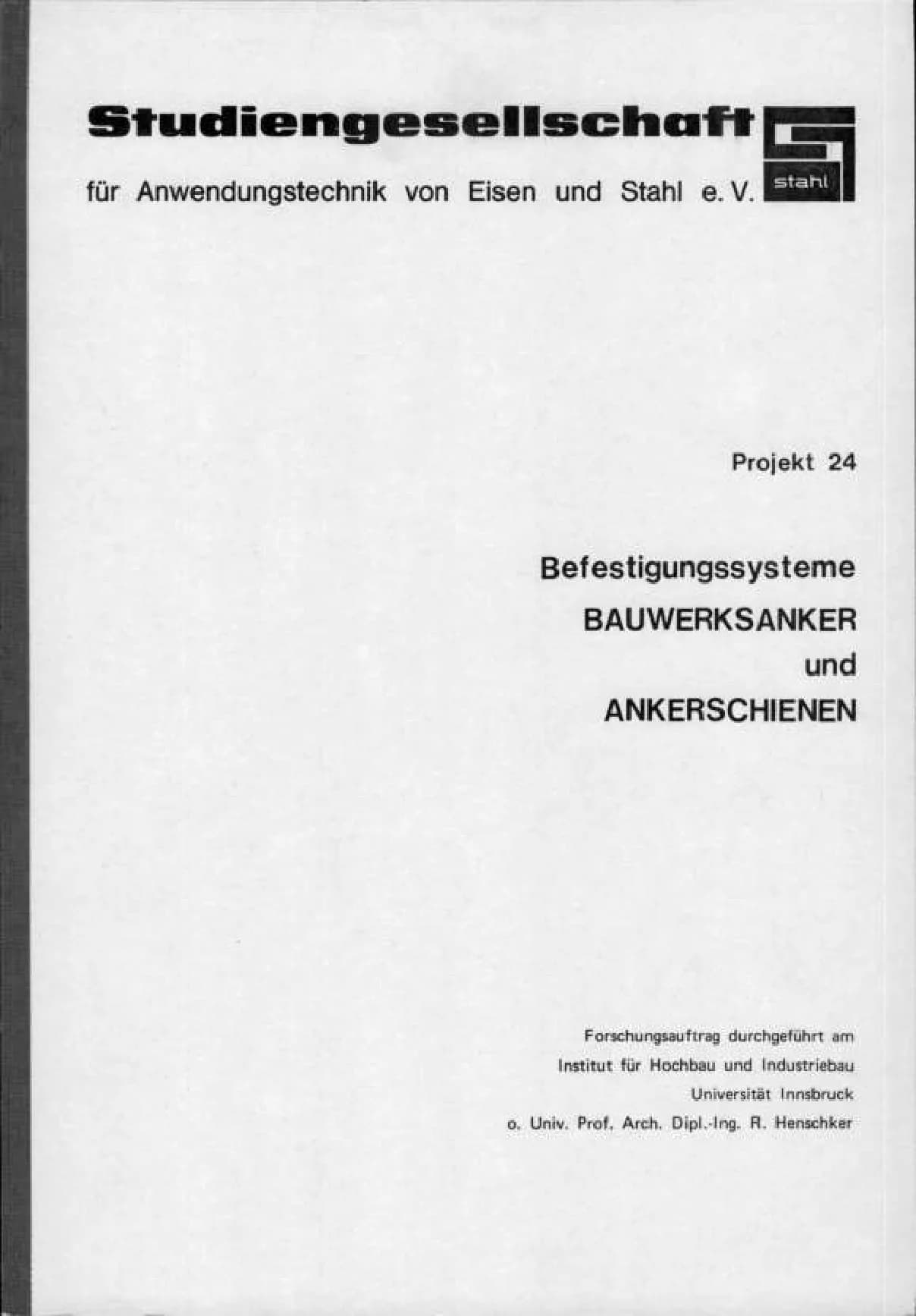 P 24.2 - Befestigungssysteme - Bauwerksanker und Ankerschienen