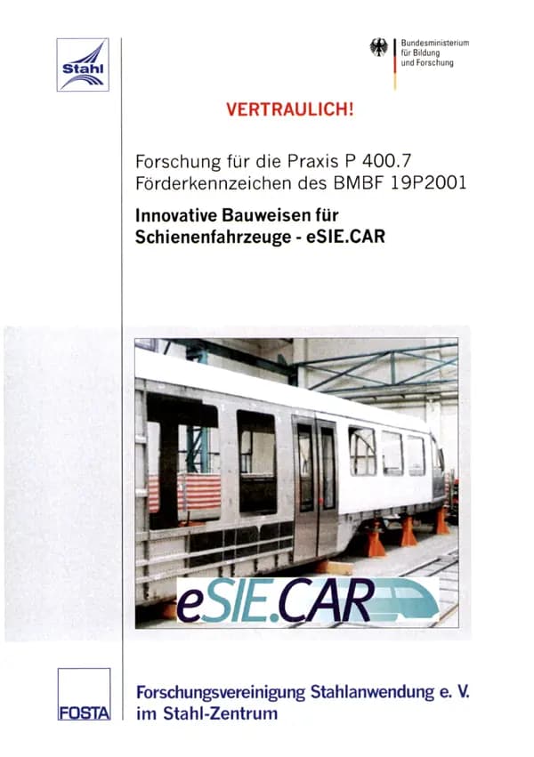 P 400 - Innovative Bauweisen für Schienenfahrzeuge