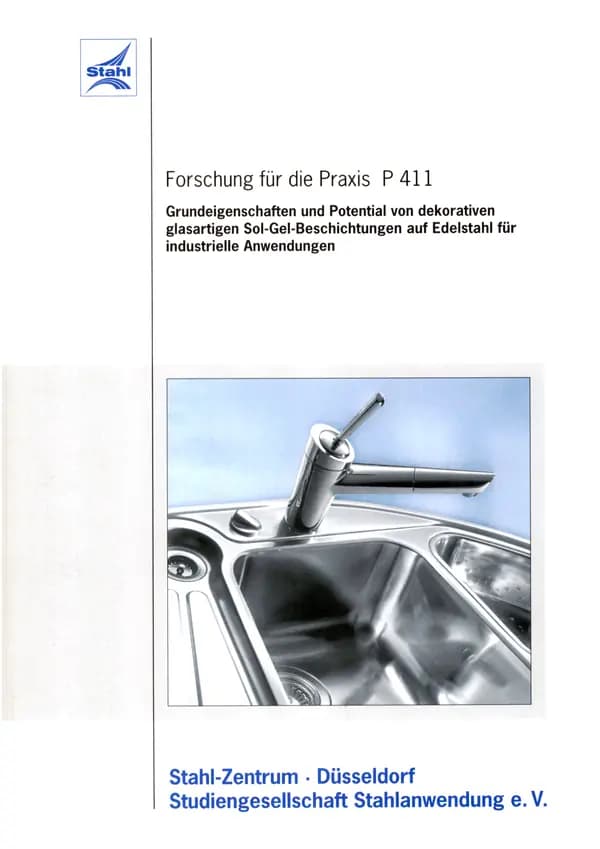 P 411 - Grundeigenschaften und Potential von dekorativen glasartigen Sol-Gel-Beschichtungen auf Edelstahl für industrielle Anwendungen
