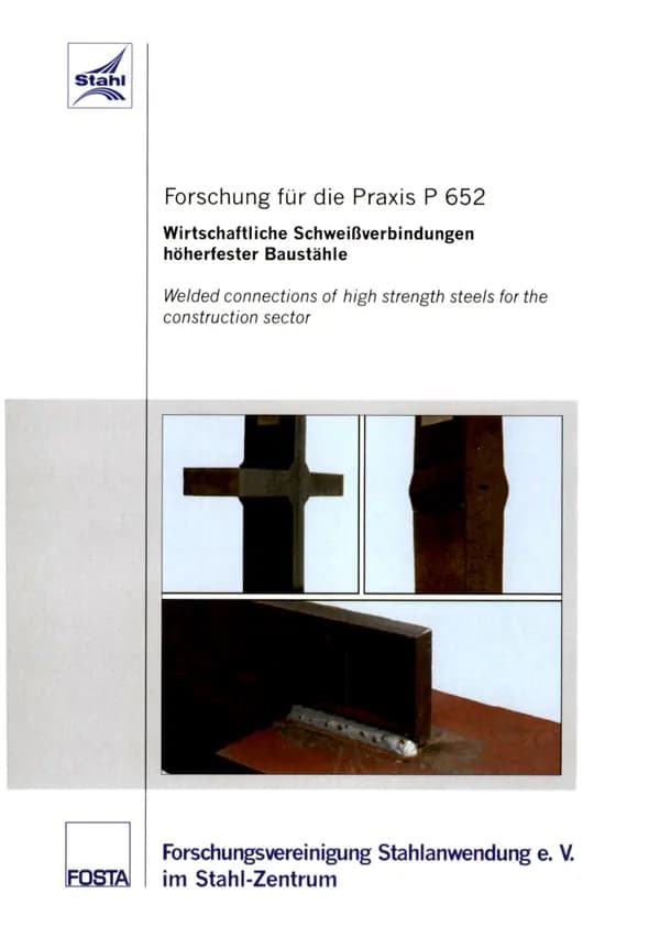 P 652 - Wirtschaftliche Schweißverbindungen höherfester Baustähle