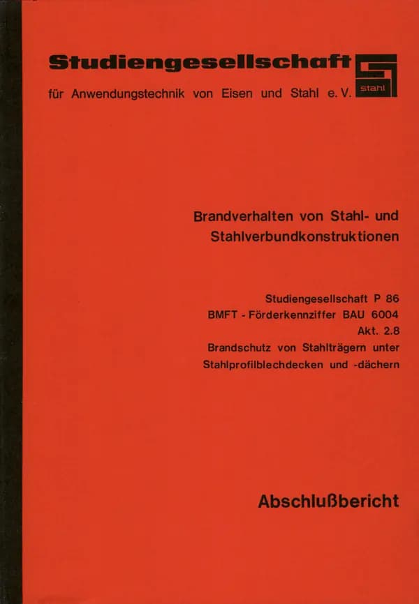 P 86 2.8 - Brandschutz von Stahlträgern unter Stahlprofilblechdecken und -dächern