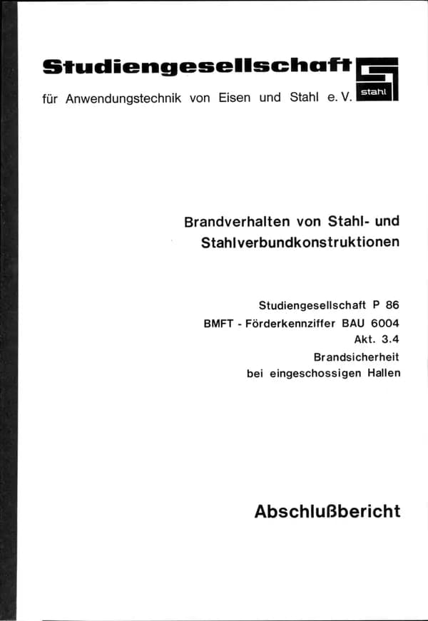 P 86 3.4 - Brandsicherheit bei eingeschossigen Hallen