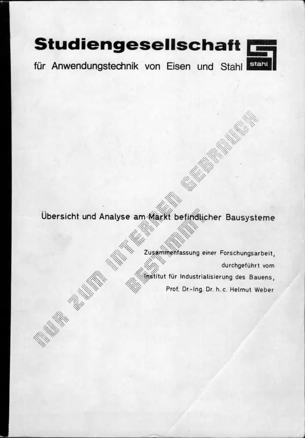 P 10 - Übersicht und Analyse am Markt befindlicher Bausysteme