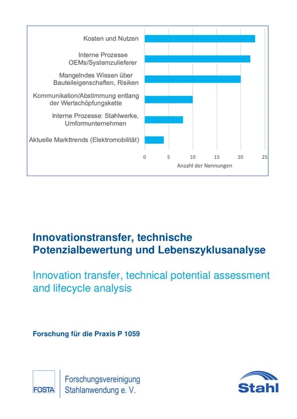 P 1059 - Innovationstransfer, technische Potenzialbewertung und Lebenszyklusanalyse