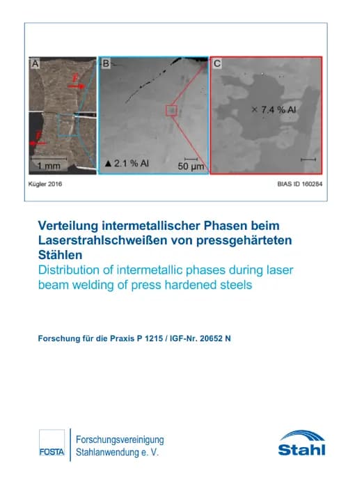 P 1215 - Verteilung intermetallischer Phasen beim Laserstrahlschweißen von pressgehärteten Stählen