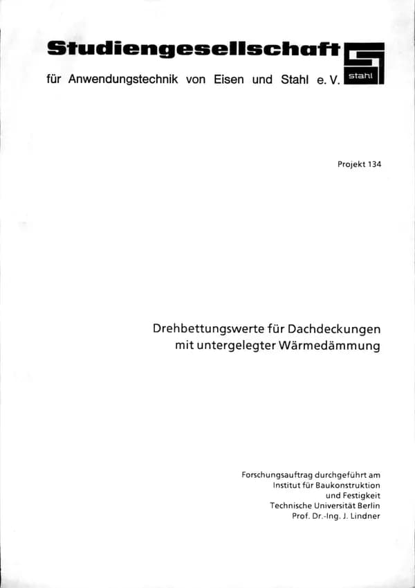 P 134 - Drehbettungswerte für Dachdeckungen mit untergelegter Wärmedämmung