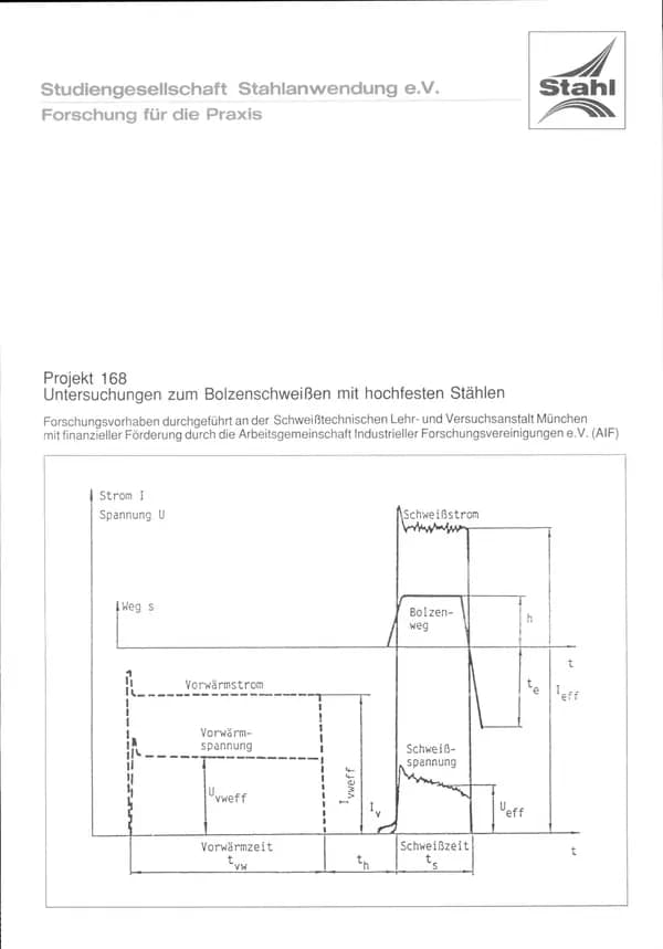 P 168 - Untersuchungen zum Bolzenschweißen mit hochfesten Stählen