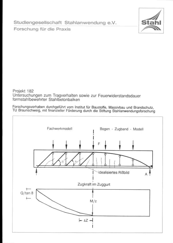 P 182 - Untersuchungen zum Tragverhalten sowie zur Feuerwiderstandsdauer formstahlbewehrter Stahlbetonbalken
