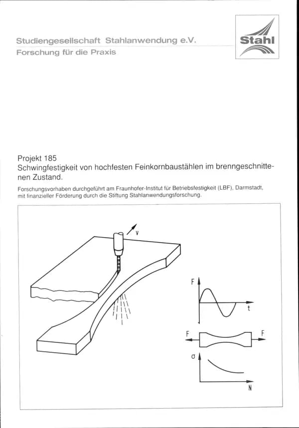 P 185 - Schwingfestigkeit von hochfesten Feinkornbaustählen im brenngeschnittenen Zustand