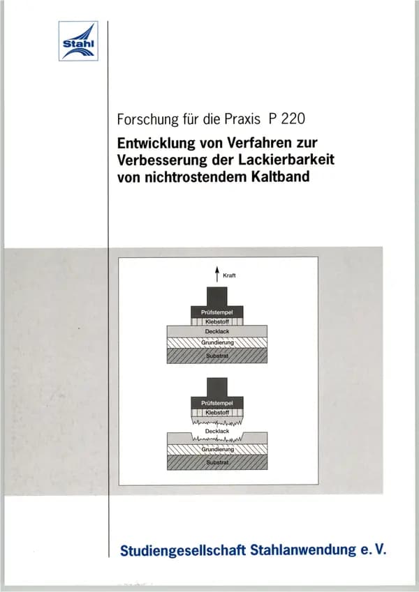 P 220 - Entwicklung von Verfahren zur Verbesserung der Lackierbarkeit von nichtrostendem Kaltband