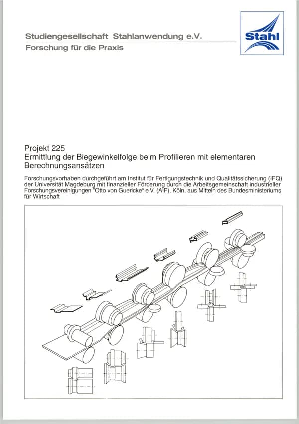 P 225 - Ermittlung der Biegewinkelfolge beim Profilieren mit elementaren Berechnungsansätzen