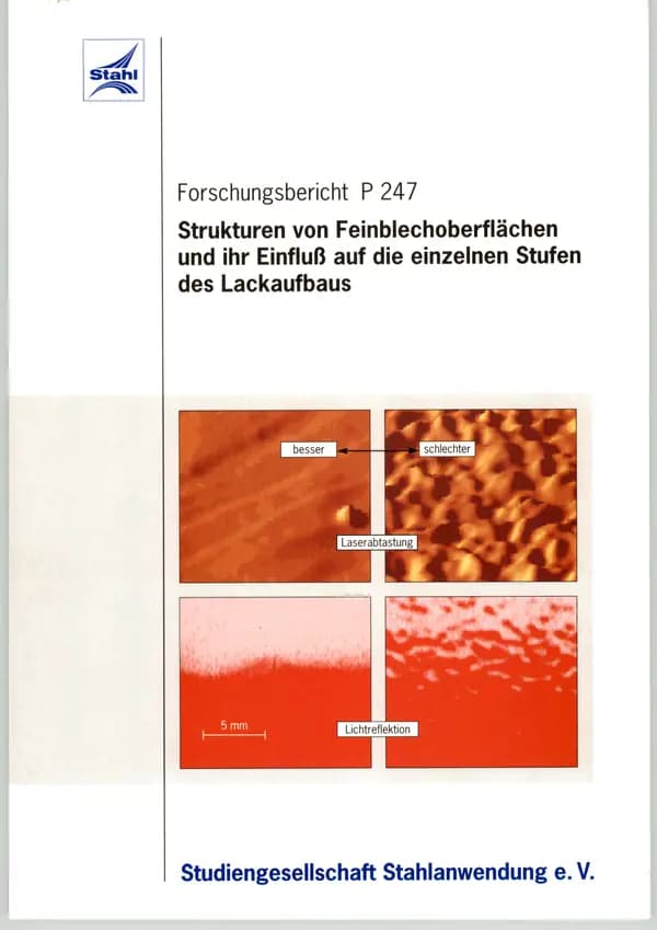 P 247 - Strukturen von Feinblechoberflächen und ihr Einfluß auf die einzelnen Stufen des Lackaufbaus