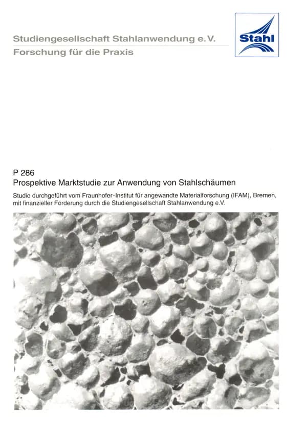 P 286 - Prospektive Marktstudie zur Anwendung von Stahlschäumen