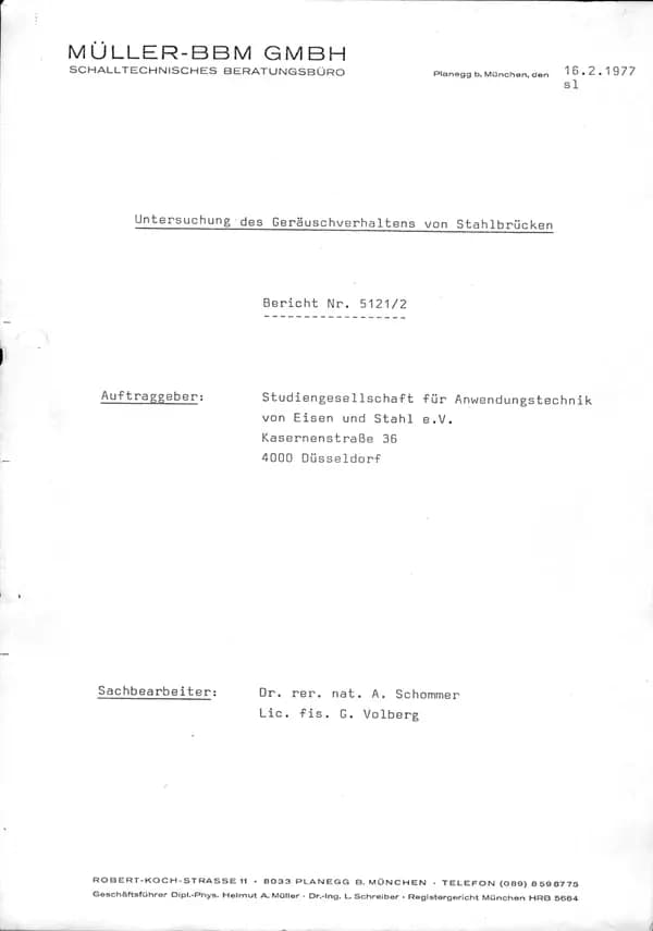 P 36 - Untersuchung des Geräuschverhaltens von Stahlüberbauten in Fachwerkbauweise aus offenen und geschlossenen Hohlprofilen