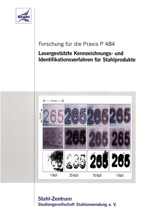 P 484 - Lasergestützte Kennzeichnungs- und Identifikationsverfahren für Stahlprodukte