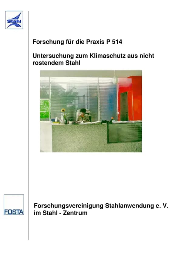P 514 - Untersuchung zum Klimaschutz aus nichtrostendem Stahl